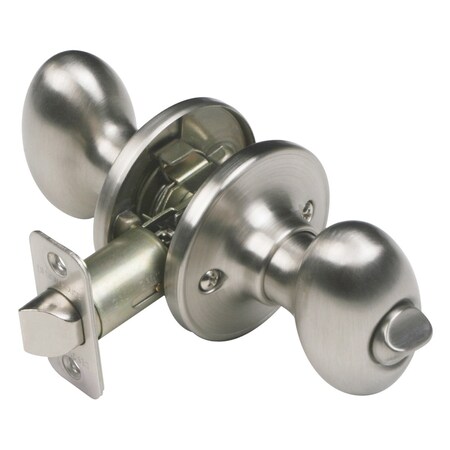 Design House Egg Satin Nickel Privacy Bed/Bath Door Knob 750497